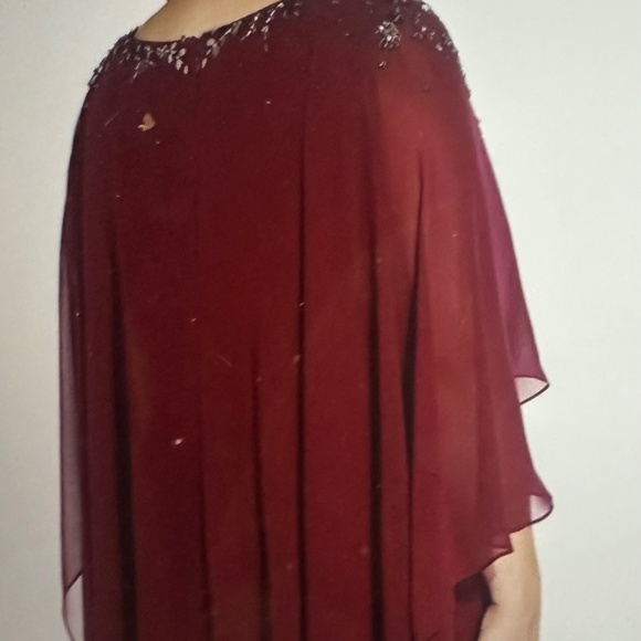 Adrianna Papell Women's AP1E209131 Chiffon V Neck Beaded Dress 18 - NWT - Picture 3 of 7